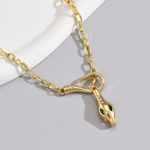 High Class Elegant Metal Snake Series Diamond-studded Necklace High Class Elegant Metal Snake Series Diamond-studded Necklace