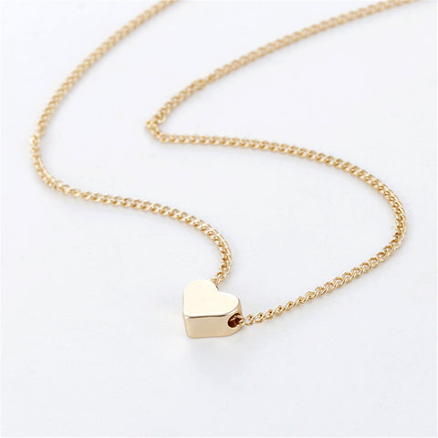 Simple Fashion Gold Color Double-sided Love Pendant Necklaces Clavicle Chains Necklace Women Jewelry Valentines Day Gift Simple Fashion Gold Color Double-sided Love Pendant Necklaces Clavicle Chains Necklace Women Jewelry Valentines Day Gift