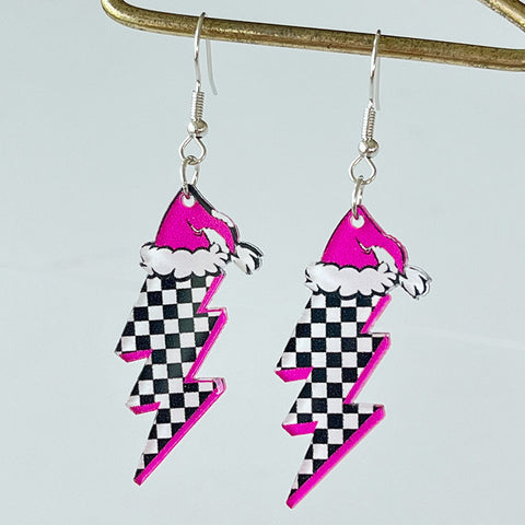 Acrylic Earrings Christmas Cute Cartoon Christmas Santa Claus Tree Football Lightning Earrings Jewelry Acrylic Earrings Christmas Cute Cartoon Christmas Santa Claus Tree Football Lightning Earrings Jewelry