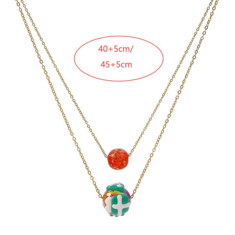 Christmas Luminous Necklace Fashion Niche Christmas Tree Santa Claus Round Bead Double-layer Necklace For Women Jewelry Christmas Luminous Necklace Fashion Niche Christmas Tree Santa Claus Round Bead Double-layer Necklace For Women Jewelry