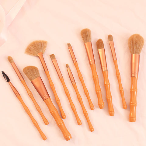 11 Makeup Brush Set Bamboo Handle Soft Bristles 11 Makeup Brush Set Bamboo Handle Soft Bristles