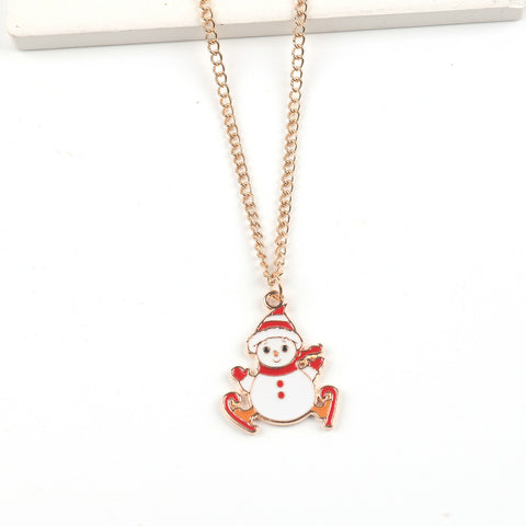Christmas Necklace Cute Cartoon Santa Claus Snowman Elk Pendant Necklace Xmas New Year Festival Ear Jewelry Gifts Christmas Necklace Cute Cartoon Santa Claus Snowman Elk Pendant Necklace Xmas New Year Festival Ear Jewelry Gifts