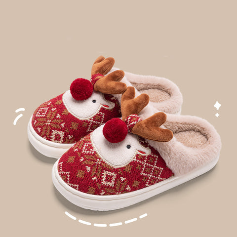 Cute Christmas Elk Plush Slippers Winter Ins Fashion Non-slip Floor Bedroom Home Slippers For Women Fuzzy House Shoes Cute Christmas Elk Plush Slippers Winter Ins Fashion Non-slip Floor Bedroom Home Slippers For Women Fuzzy House Shoes