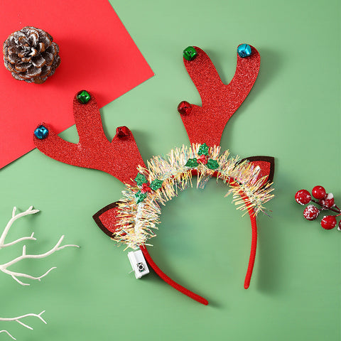 Christmas Hair Band Glowing Headband Xmas Tree Snowflake Hair Band Deer Horn Light Flashing Headwear Merry Christmas Gift Christmas Hair Band Glowing Headband Xmas Tree Snowflake Hair Band Deer Horn Light Flashing Headwear Merry Christmas Gift