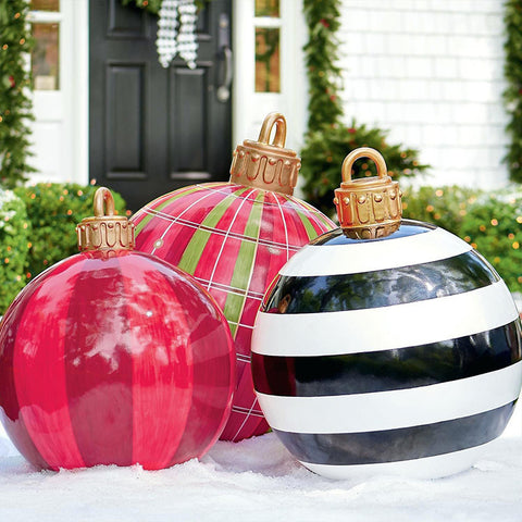 Christmas Ornament Ball Outdoor Pvc 60CM Inflatable Decorated Ball PVC Giant Big Large Balls Xmas Tree Decorations Toy Ball Christmas Ornament Ball Outdoor Pvc 60CM Inflatable Decorated Ball PVC Giant Big Large Balls Xmas Tree Decorations Toy Ball