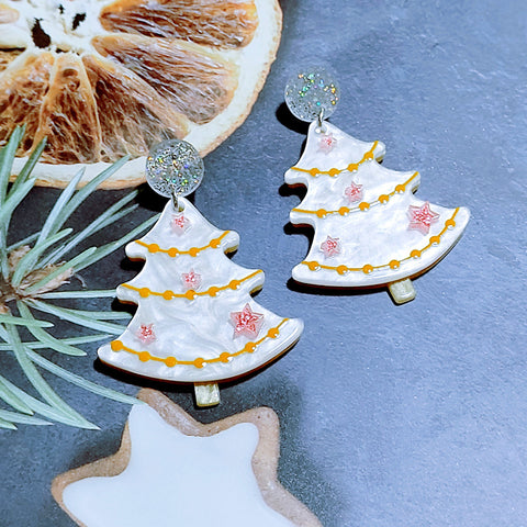 Sweet Christmas Tree Earrings With Rhinestones New Fashion Christmas Acrylic Earrings Women's Jewelry Sweet Christmas Tree Earrings With Rhinestones New Fashion Christmas Acrylic Earrings Women's Jewelry
