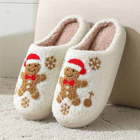 Christmas Snowflake Gingerbread Slippers Winter Indoor Non-slip Floor Bedroom Fuzzy House Shoes For Women Home Slippers Christmas Snowflake Gingerbread Slippers Winter Indoor Non-slip Floor Bedroom Fuzzy House Shoes For Women Home Slippers