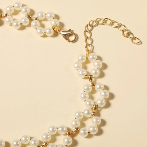 Ins Pearl Flowers Necklace Women's Clavicle Chain Jewelry Accessories Ins Pearl Flowers Necklace Women's Clavicle Chain Jewelry Accessories