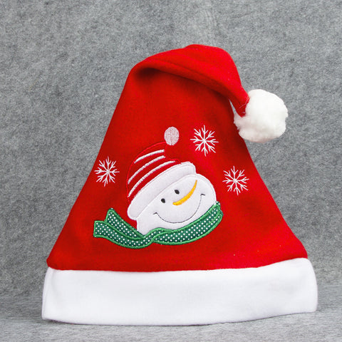 Cartoon Christmas Hat With Elk Santa Claus Embroidery Design Holiday Party Decoration Fuzzy Hat Cartoon Christmas Hat With Elk Santa Claus Embroidery Design Holiday Party Decoration Fuzzy Hat