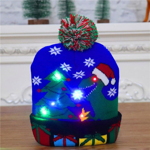 LED Christmas Hat Sweater Knitted Beanie Christmas Light Up Knitted Hat Christmas Gift Kids Xmas New Year Decorations LED Christmas Hat Sweater Knitted Beanie Christmas Light Up Knitted Hat Christmas Gift Kids Xmas New Year Decorations