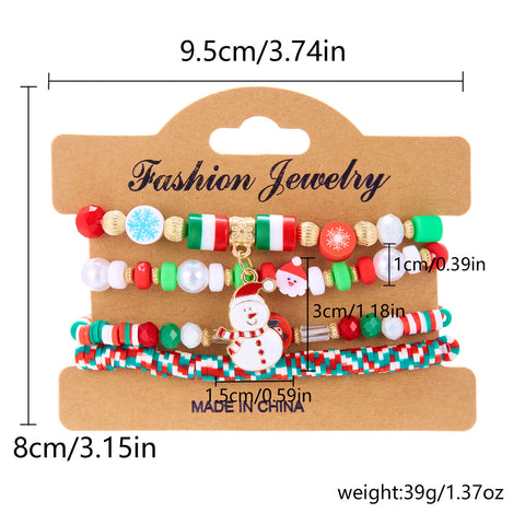 Christmas Snowman Bracelet Handmade Beaded Suit Christmas Snowman Bracelet Handmade Beaded Suit