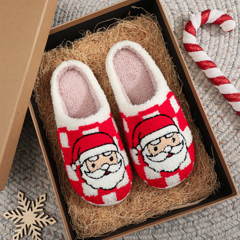 New Christmas Plaid Santa Claus Slippers Winter Indoor Non-slip Floor Bedroom Fuzzy House Shoes For Women Home Slipper New Christmas Plaid Santa Claus Slippers Winter Indoor Non-slip Floor Bedroom Fuzzy House Shoes For Women Home Slipper