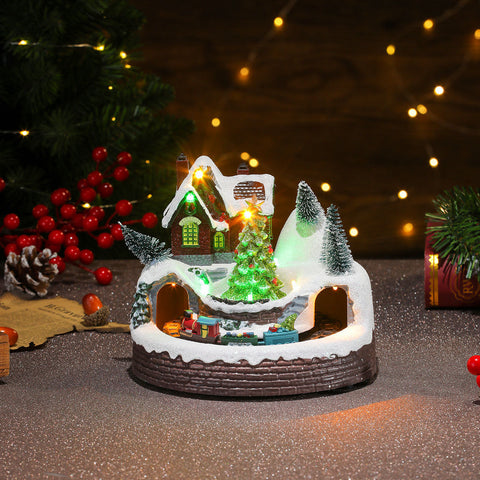 Christmas Rotating Resin Luminous Music Box Ornaments Christmas Rotating Resin Luminous Music Box Ornaments