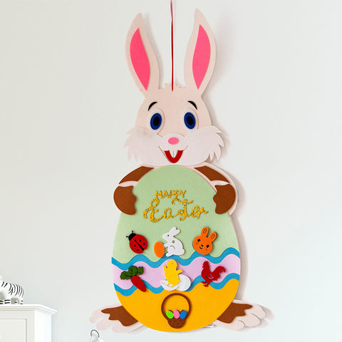 Easter Kids DIY Felt Bunny Pendants Toy with Detachable Alphabet Easter Ornament Kids Easter Gift for Home Door Wall Decoration Easter Kids DIY Felt Bunny Pendants Toy with Detachable Alphabet Easter Ornament Kids Easter Gift for Home Door Wall Decoration