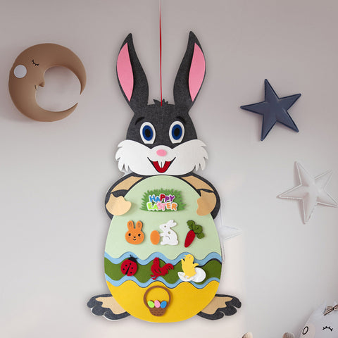 Easter Kids DIY Felt Bunny Pendants Toy with Detachable Alphabet Easter Ornament Kids Easter Gift for Home Door Wall Decoration Easter Kids DIY Felt Bunny Pendants Toy with Detachable Alphabet Easter Ornament Kids Easter Gift for Home Door Wall Decoration