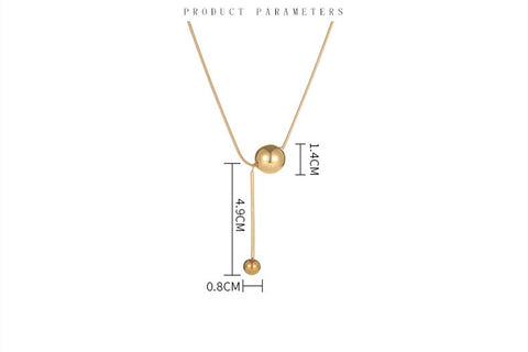 Gold Round Ball Titanium Steel Necklace Light Luxury Niche Necklace Gold Round Ball Titanium Steel Necklace Light Luxury Niche Necklace
