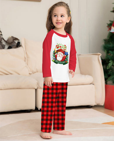 Christmas Parent-Child Clothes Set Long Sleeve T-Shirt Plaid Pants Family Matching Pajamas Christmas Parent-Child Clothes Set Long Sleeve T-Shirt Plaid Pants Family Matching Pajamas