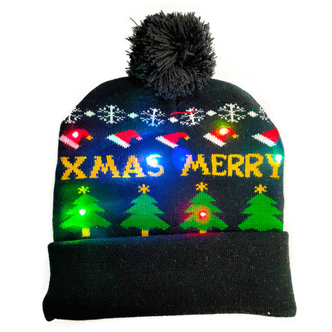 LED Christmas Hat Sweater Knitted Beanie Christmas Light Up Knitted Hat Christmas Gift Kids Xmas New Year Decorations LED Christmas Hat Sweater Knitted Beanie Christmas Light Up Knitted Hat Christmas Gift Kids Xmas New Year Decorations