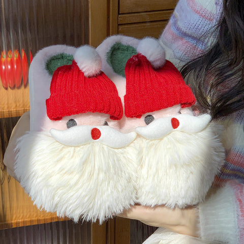 Cute Christmas Santa Claus Home Slippers Winter Warm Indoor Non-slip Floor Plush Shoes For Women Cute Christmas Santa Claus Home Slippers Winter Warm Indoor Non-slip Floor Plush Shoes For Women
