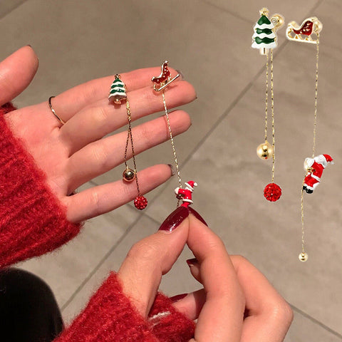 Ins Fashion Xmas Earrings Moving Santa Claus Long Tassel Earrings For Women Christmas Tree Snowflake Asymmetric Drop Earring Ins Fashion Xmas Earrings Moving Santa Claus Long Tassel Earrings For Women Christmas Tree Snowflake Asymmetric Drop Earring