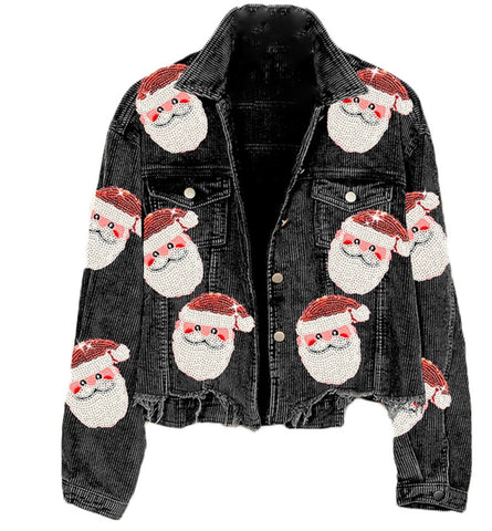 Women's Corduroy Rugby Sequined Jacket Women's Corduroy Rugby Sequined Jacket