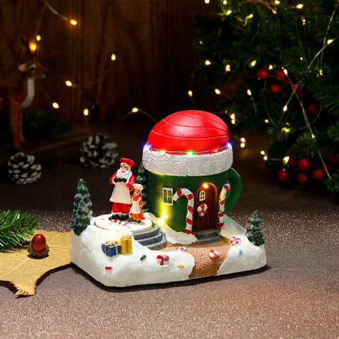 Christmas Rotating Resin Luminous Music Box Ornaments Christmas Rotating Resin Luminous Music Box Ornaments