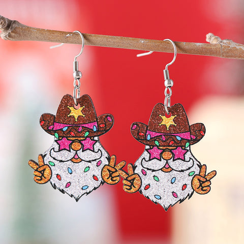 Funny Santa Claus Earrings Christmas Pendant Earrings Gift Funny Santa Claus Earrings Christmas Pendant Earrings Gift