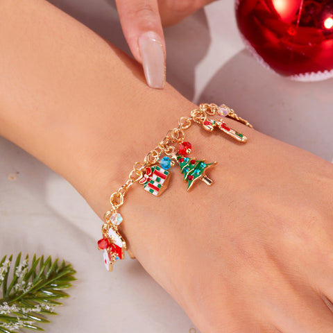 Personalized Christmas Bracelet Christmas Tree Santa Claus Pendant Bracelet For Women Jewelry Personalized Christmas Bracelet Christmas Tree Santa Claus Pendant Bracelet For Women Jewelry
