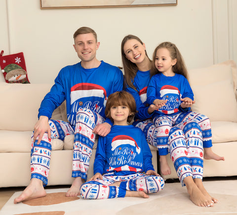 Matching Family Pajamas Sets Christmas PJ's Letter Print Top And Plaid Pants Jammies Sleepwear Matching Family Pajamas Sets Christmas PJ's Letter Print Top And Plaid Pants Jammies Sleepwear