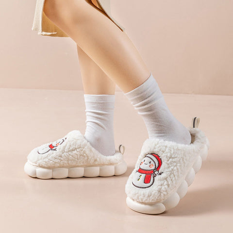 Cute Snowman Slippers Winter Indoor Household Warm Plush Thick-Soled Anti-slip Couple Home Slipper Soft Floor Bedroom House Shoes Cute Snowman Slippers Winter Indoor Household Warm Plush Thick-Soled Anti-slip Couple Home Slipper Soft Floor Bedroom House Shoes