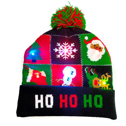 LED Christmas Hat Sweater Knitted Beanie Christmas Light Up Knitted Hat Christmas Gift Kids Xmas New Year Decorations LED Christmas Hat Sweater Knitted Beanie Christmas Light Up Knitted Hat Christmas Gift Kids Xmas New Year Decorations