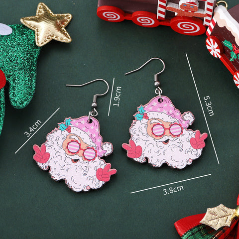 Funny Santa Claus Earrings Christmas Pendant Earrings Gift Funny Santa Claus Earrings Christmas Pendant Earrings Gift