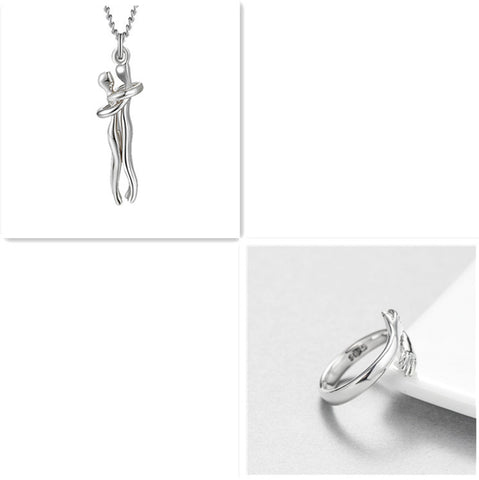 Love Hug Necklace Unisex Men Women Couple Jewelry Simple Temperament Clavicle Chain Valentines Day Lover Gift Love Hug Necklace Unisex Men Women Couple Jewelry Simple Temperament Clavicle Chain Valentines Day Lover Gift