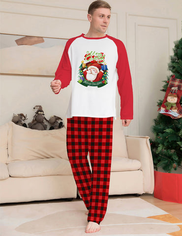 Christmas Parent-Child Clothes Set Long Sleeve T-Shirt Plaid Pants Family Matching Pajamas Christmas Parent-Child Clothes Set Long Sleeve T-Shirt Plaid Pants Family Matching Pajamas