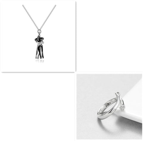 Love Hug Necklace Unisex Men Women Couple Jewelry Simple Temperament Clavicle Chain Valentines Day Lover Gift Love Hug Necklace Unisex Men Women Couple Jewelry Simple Temperament Clavicle Chain Valentines Day Lover Gift