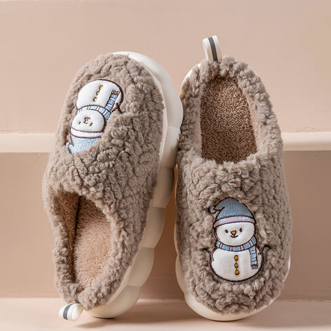 Cute Snowman Slippers Winter Indoor Household Warm Plush Thick-Soled Anti-slip Couple Home Slipper Soft Floor Bedroom House Shoes Cute Snowman Slippers Winter Indoor Household Warm Plush Thick-Soled Anti-slip Couple Home Slipper Soft Floor Bedroom House Shoes