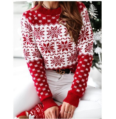 Christmas Elk Long Sleeve Knitted Sweater Christmas Elk Long Sleeve Knitted Sweater