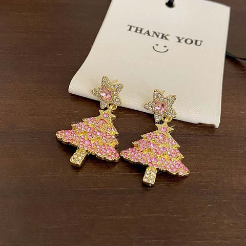 Micro-inlaid Christmas Tree Earrings Female Design Fashion Micro-inlaid Christmas Tree Earrings Female Design Fashion