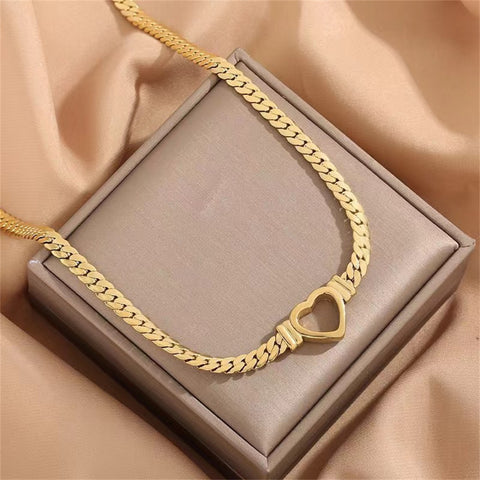 Personalized Love Chain Necklace Bracelet For Women Fashion Titanium Steel Non-fading Clavicle Chain Jewelry Personalized Love Chain Necklace Bracelet For Women Fashion Titanium Steel Non-fading Clavicle Chain Jewelry