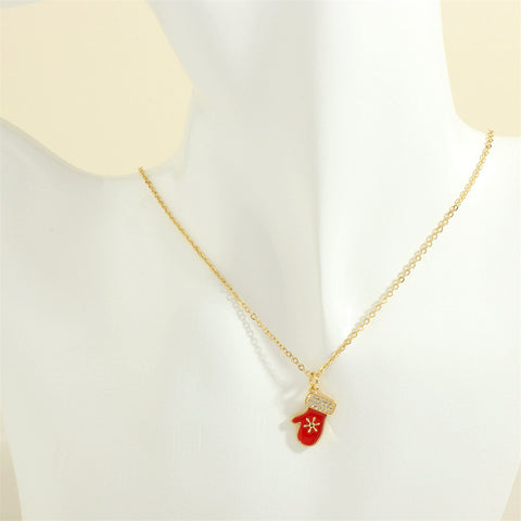 Christmas Tree Santa Claus Elk Snowman Oil-drop Necklace With Colored Rhinestones Ins Festival Clavicle Chain Necklace For Women Jewelry Christmas Tree Santa Claus Elk Snowman Oil-drop Necklace With Colored Rhinestones Ins Festival Clavicle Chain Necklace For Women Jewelry