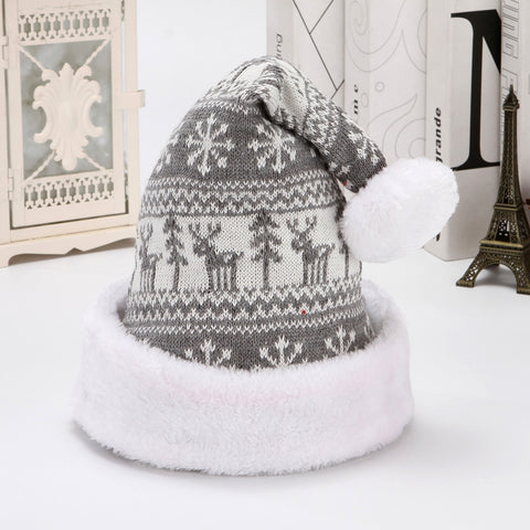 Snowflake Deer Knitted Wool Flannel Christmas Hat Snowflake Deer Knitted Wool Flannel Christmas Hat