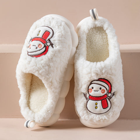 Cute Snowman Slippers Winter Indoor Household Warm Plush Thick-Soled Anti-slip Couple Home Slipper Soft Floor Bedroom House Shoes Cute Snowman Slippers Winter Indoor Household Warm Plush Thick-Soled Anti-slip Couple Home Slipper Soft Floor Bedroom House Shoes