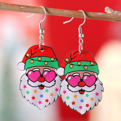 Funny Santa Claus Earrings Christmas Pendant Earrings Gift Funny Santa Claus Earrings Christmas Pendant Earrings Gift