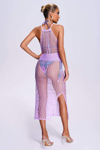 Sizzling Charm - Hot & Stylish Midi, Fashionable Halter Weave Ensemble Sizzling Charm - Hot & Stylish Midi, Fashionable Halter Weave Ensemble