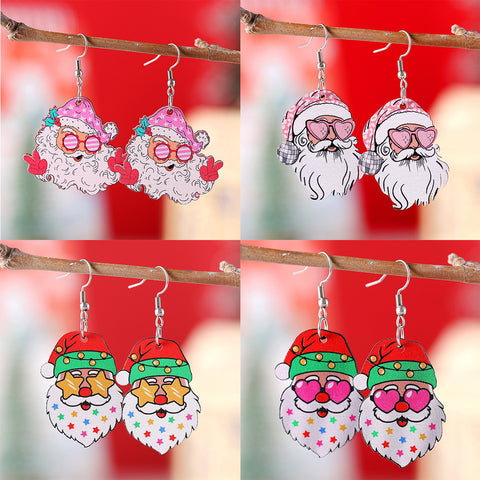 Funny Santa Claus Earrings Christmas Pendant Earrings Gift Funny Santa Claus Earrings Christmas Pendant Earrings Gift