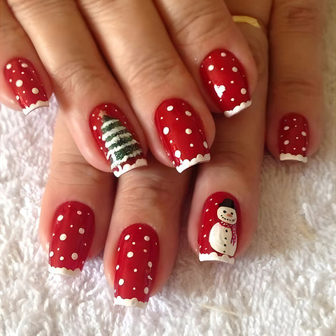 24pcs Christmas False Nails Hat Striped Snowflake Nail Art Stickers For Parties Dances Or Holiday Wear 24pcs Christmas False Nails Hat Striped Snowflake Nail Art Stickers For Parties Dances Or Holiday Wear