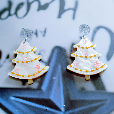 Sweet Christmas Tree Earrings With Rhinestones New Fashion Christmas Acrylic Earrings Women's Jewelry Sweet Christmas Tree Earrings With Rhinestones New Fashion Christmas Acrylic Earrings Women's Jewelry