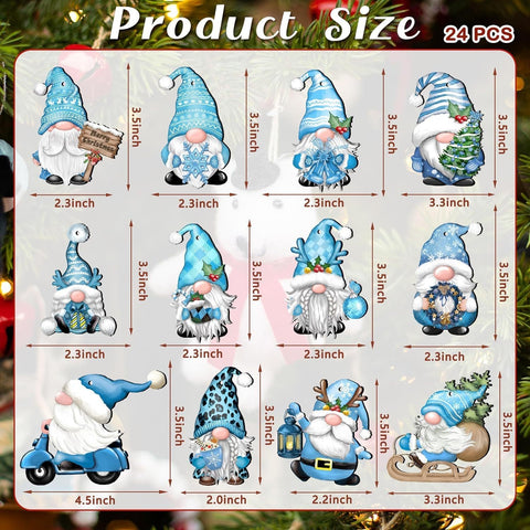 24 PCs Christmas Wooden Hanging Ornaments 24 PCs Christmas Wooden Hanging Ornaments