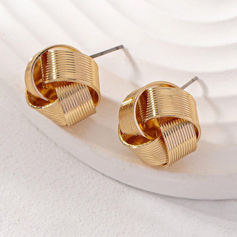 European And American INS Gold Classic Thread Cross Stud Earrings European And American INS Gold Classic Thread Cross Stud Earrings
