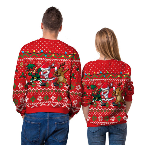Men And Women Digital Printing Christmas Round Neck Sweater Tops Men And Women Digital Printing Christmas Round Neck Sweater Tops
